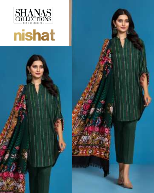 Nishat Linen Winter Collection Printed Khaddar Unstitched 2 Piece Suit