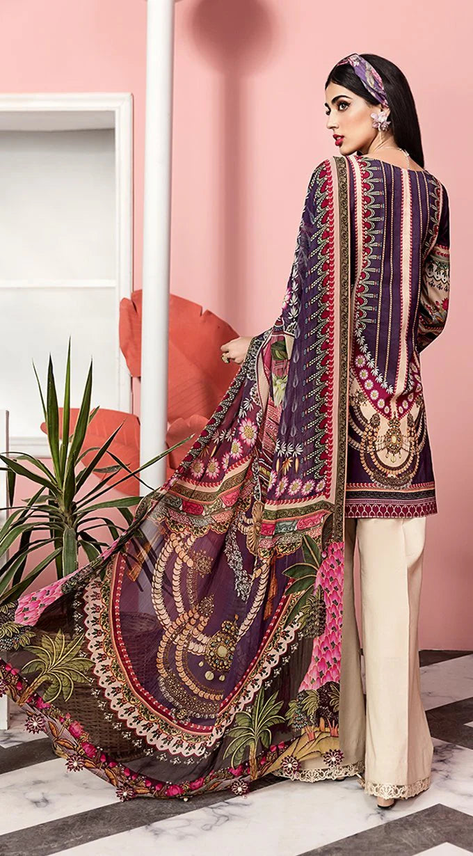 Anaya Viva Lawn 02B Valentina Embroidered Unstitched 3 Piece Suit