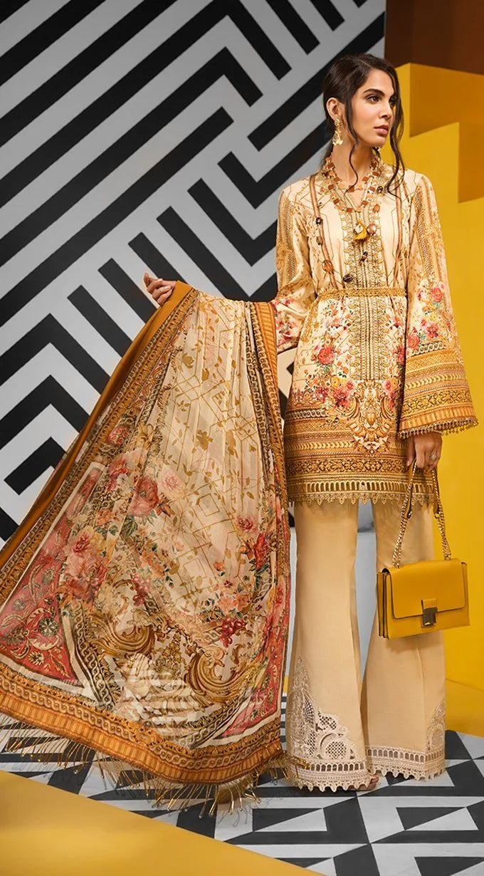Anaya Viva Lawn 10B Maria Embroidered Unstitched 3 Piece Suit