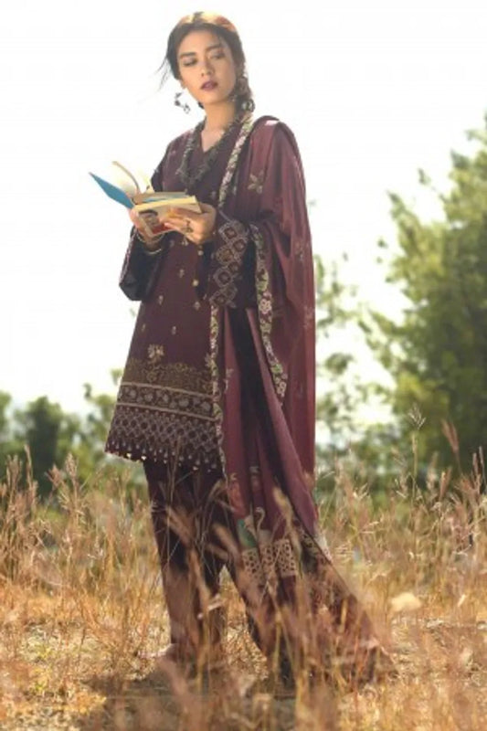 Zara Shahjahan Marjan 04  Embroidered Wool Shawl Unstitched 3 Piece Suit