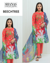 Printed khaddar shirt with winter designs laid flat