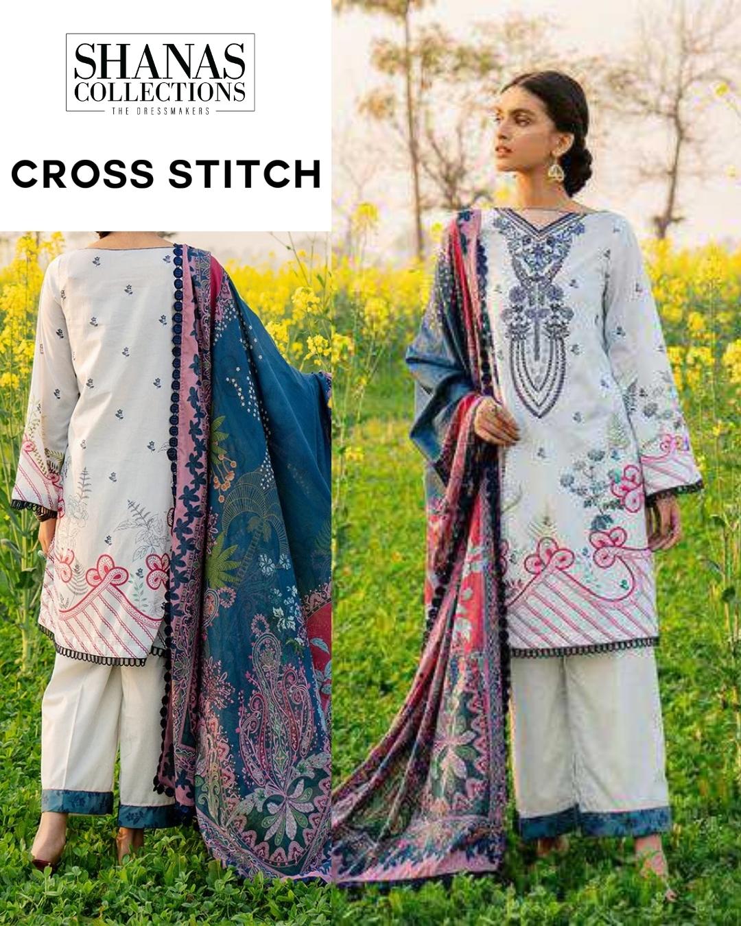 Mystic Coral unstitched 3-piece premium lawn suit from Cross Stitch Tabeer Collection