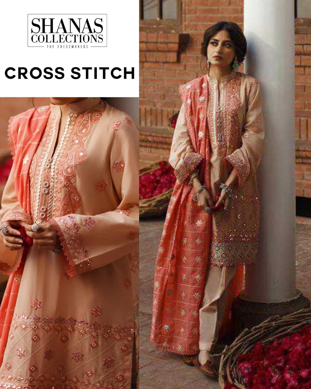 Get the Cross Stitch Misty Breeze Tabeer Lawn Suit – Unstitched 3 Piece with soft tones for effortless summer grace.