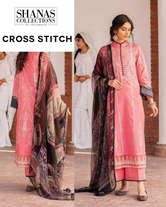 Cross Stitch Vermillion Bliss Tabeer Premium Lawn Unstitched 3 Piece Suit