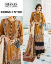 Mustard Maze Mehek Cotton Satin Suit by Cross Stitch – 3 piece semi-formal unstitched suit