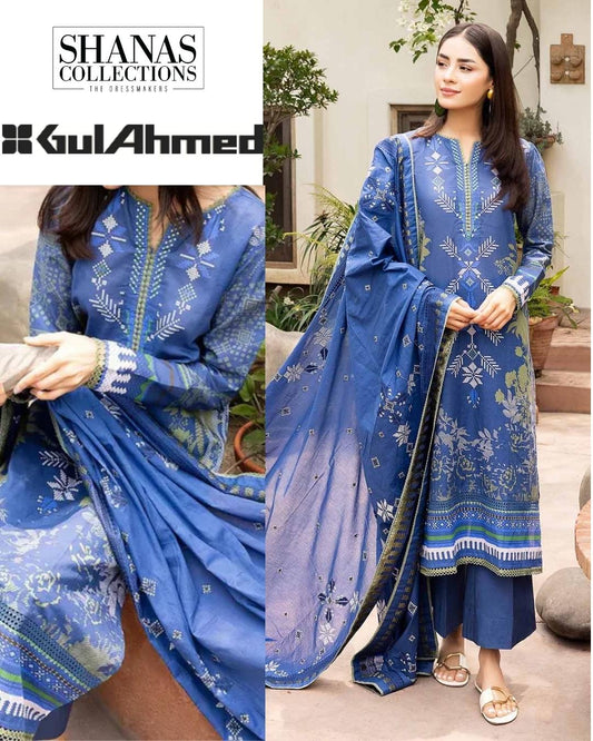 Unstitched cotton printed 2-piece suit TCE 22001 in soft floral design for casual wear