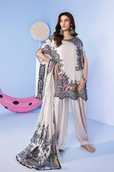 MariaB Basic 3 Pc Unstitched Embroidered Lawn Suit 04A