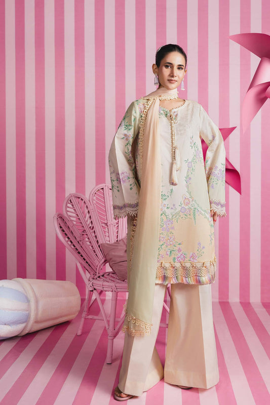 MariaB Basic 3 Pc Unstitched Embroidered Lawn Suit 07A