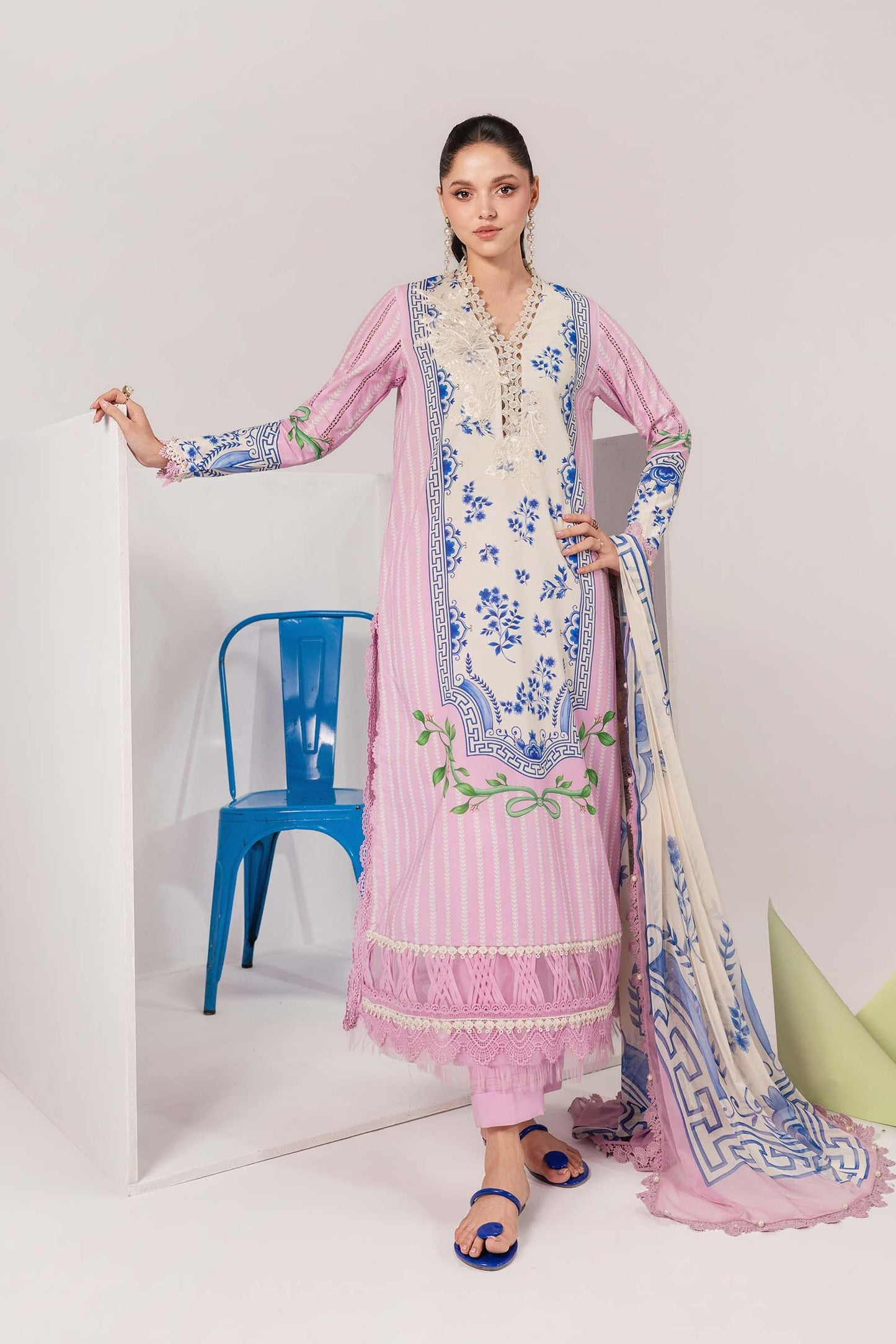 MariaB Basic 3 Pc Unstitched Embroidered Lawn Suit 09B