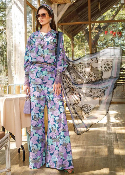 Maria.B Mprints 10-B Printed Lawn Unstitched 3 Piece Suit