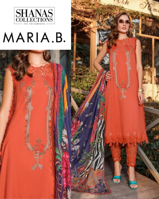 Maria.B Mprints 7-B Printed Lawn Unstitched 3 Piece Suit