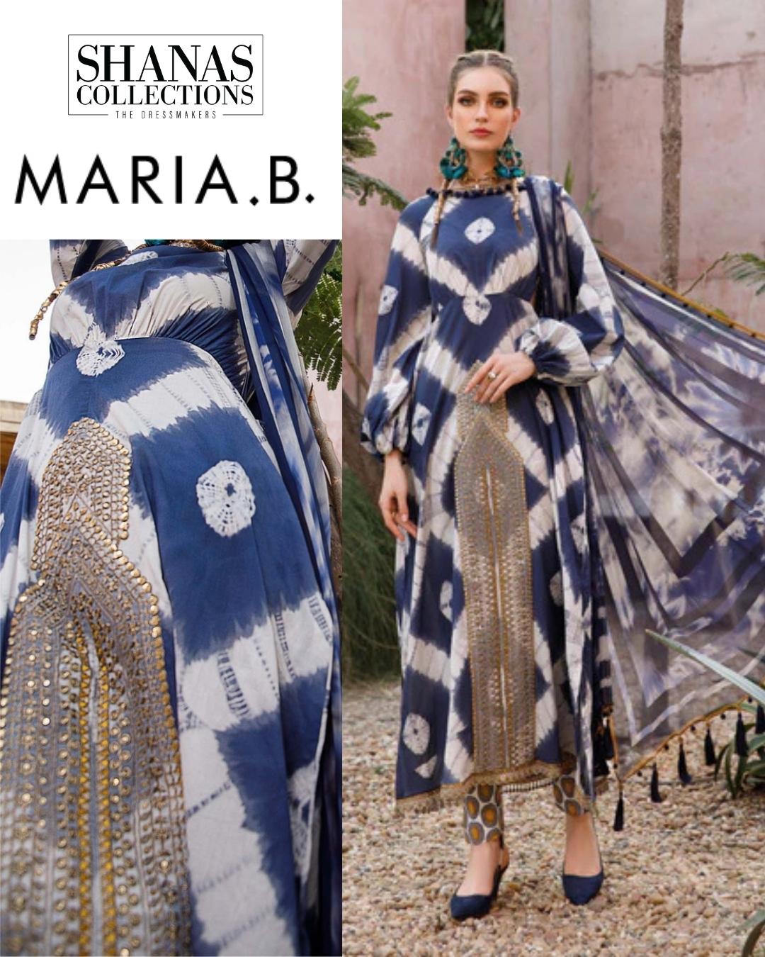 Maria.B Mprints 2-A Printed Lawn Unstitched 3 Piece Suit