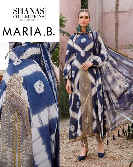 Maria.B Mprints 2-A Printed Lawn Unstitched 3 Piece Suit