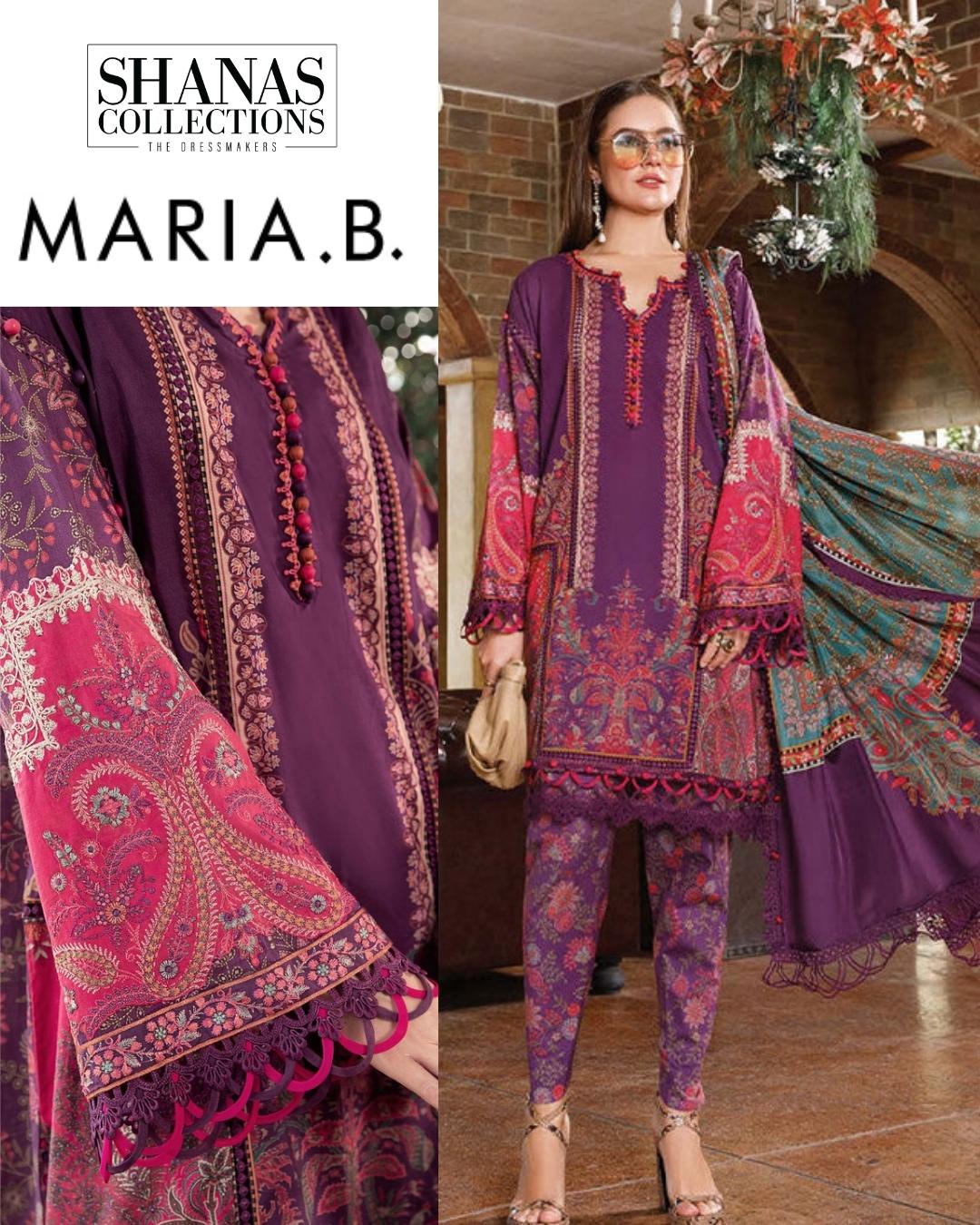 Maria.B Mprint 03-A Printed Lawn Unstitched 3 Piece Suit