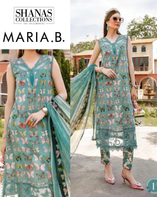 Maria.B Mprints Printed Lawn Unstitched 3 Piece Suit