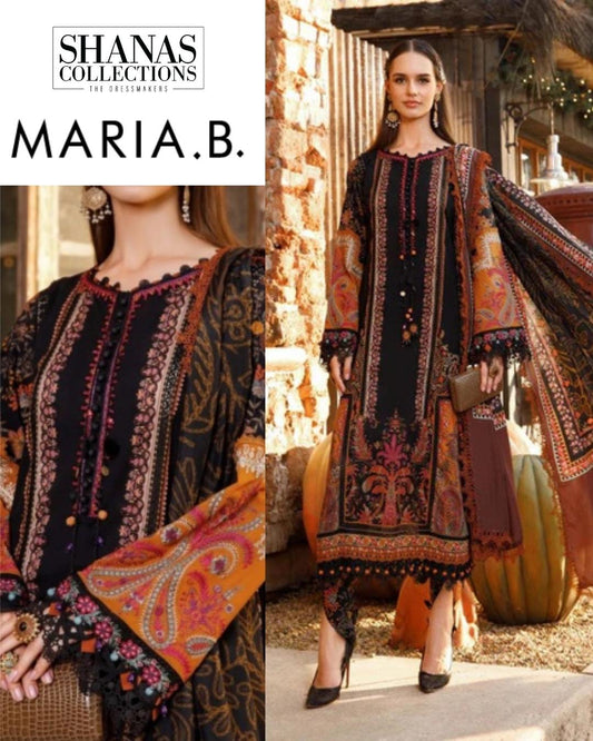 Maria B Mprints 3-B Unstitched Printed Lawn 3 Piece Suit