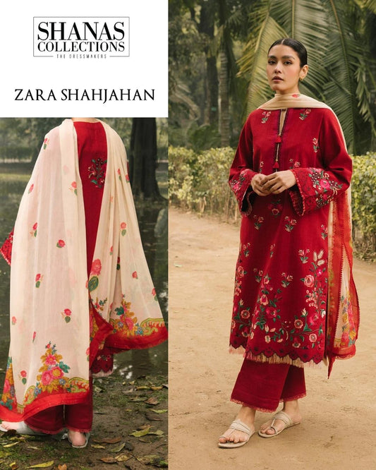 Zara Shahjahan Coco Z22-7B  Embroidered Lawn Unstitched 3 Piece Suit